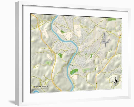 Political Map of Morgantown, WV-null-Framed Art Print