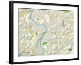 Political Map of Morgantown, WV-null-Framed Art Print