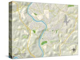 Political Map of Morgantown, WV-null-Stretched Canvas