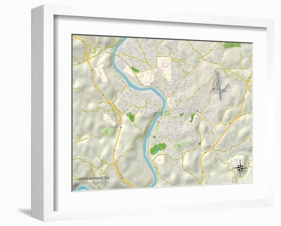 Political Map of Morgantown, WV-null-Framed Art Print