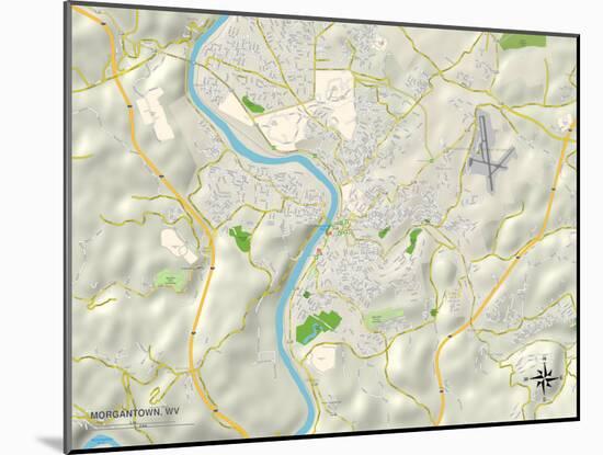 Political Map of Morgantown, WV-null-Mounted Art Print