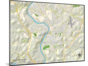 Political Map of Morgantown, WV-null-Mounted Art Print