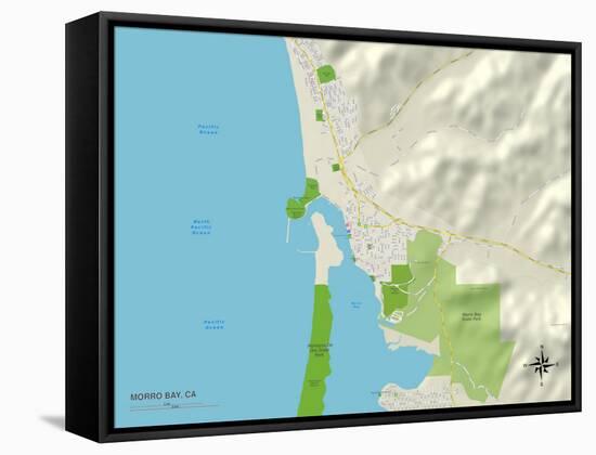 Political Map of Morro Bay, CA-null-Framed Stretched Canvas