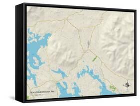 Political Map of Moultonborough, NH-null-Framed Stretched Canvas