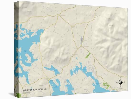 Political Map of Moultonborough, NH-null-Stretched Canvas