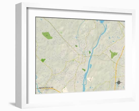 Political Map of Mount Holly, NC-null-Framed Art Print