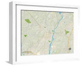 Political Map of Mount Holly, NC-null-Framed Art Print