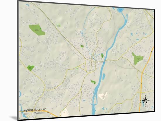 Political Map of Mount Holly, NC-null-Mounted Art Print