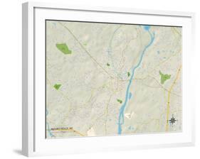 Political Map of Mount Holly, NC-null-Framed Art Print