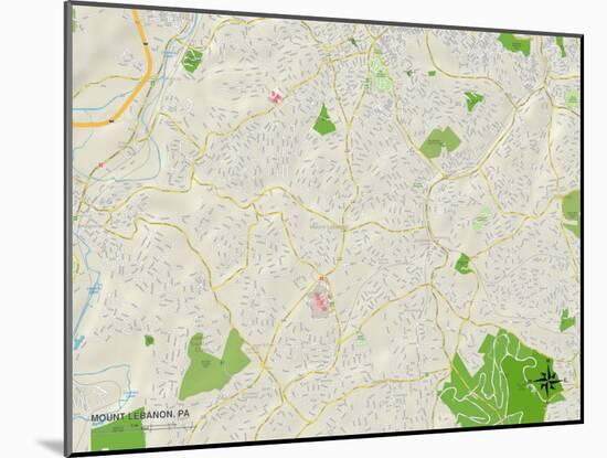 Political Map of Mount Lebanon, PA-null-Mounted Art Print