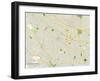 Political Map of Mountain View, CA-null-Framed Art Print