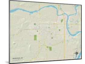 Political Map of Muskogee, OK-null-Mounted Art Print