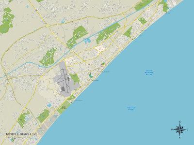 'Political Map of Myrtle Beach, SC' Prints | AllPosters.com