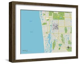 Political Map of Naples, FL-null-Framed Art Print