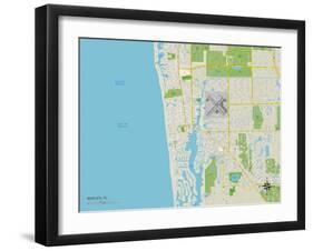 Political Map of Naples, FL-null-Framed Art Print