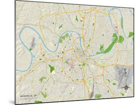 Political Map of Nashville, TN-null-Mounted Art Print