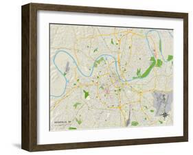 Political Map of Nashville, TN-null-Framed Art Print