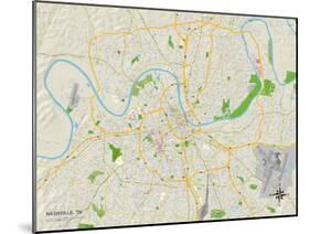 Political Map of Nashville, TN-null-Mounted Art Print