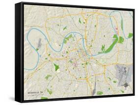 Political Map of Nashville, TN-null-Framed Stretched Canvas