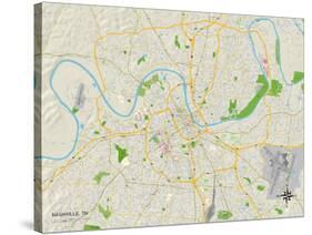 Political Map of Nashville, TN-null-Stretched Canvas