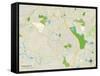 Political Map of Needham, MA-null-Framed Stretched Canvas