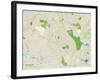 Political Map of Needham, MA-null-Framed Art Print