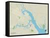 Political Map of New Bern, NC-null-Framed Stretched Canvas