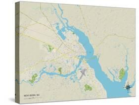 Political Map of New Bern, NC-null-Stretched Canvas