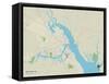 Political Map of New Bern, NC-null-Framed Stretched Canvas