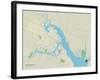 Political Map of New Bern, NC-null-Framed Art Print