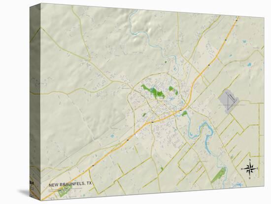 Political Map of New Braunfels, TX-null-Stretched Canvas