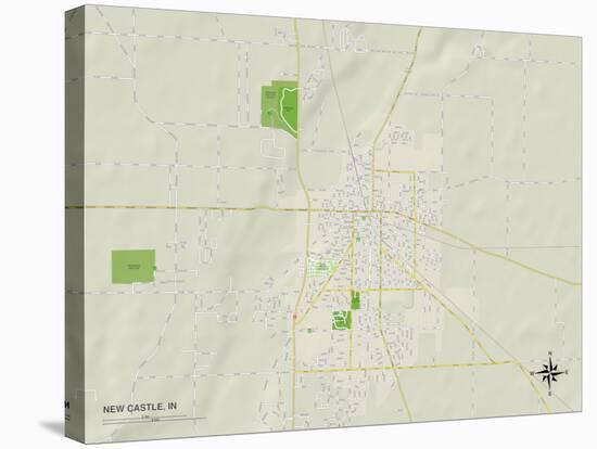 Political Map of New Castle, IN-null-Stretched Canvas