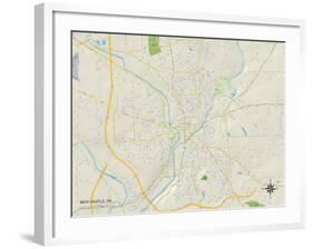 Political Map of New Castle, PA-null-Framed Art Print