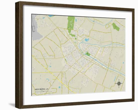 Political Map of New Iberia, LA-null-Framed Art Print