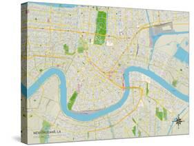 Political Map of New Orleans, LA-null-Stretched Canvas