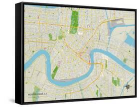 Political Map of New Orleans, LA-null-Framed Stretched Canvas