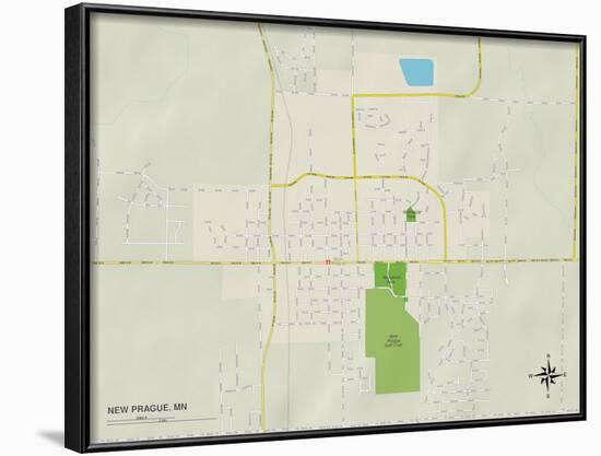 Political Map of New Prague, MN-null-Framed Art Print