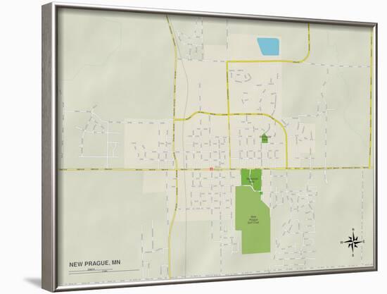 Political Map of New Prague, MN-null-Framed Art Print