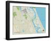 Political Map of New Smyrna Beach, FL-null-Framed Art Print