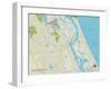 Political Map of New Smyrna Beach, FL-null-Framed Art Print