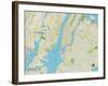 Political Map of New York City, NY-null-Framed Art Print