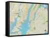 Political Map of New York City, NY-null-Framed Stretched Canvas