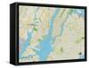 Political Map of New York City, NY-null-Framed Stretched Canvas