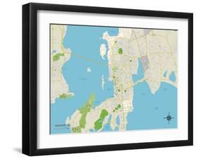 Political Map of Newport, RI-null-Framed Art Print