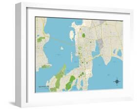 Political Map of Newport, RI-null-Framed Art Print