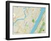 Political Map of North Bergen, NJ-null-Framed Art Print