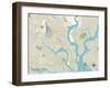 Political Map of North Charleston, SC-null-Framed Art Print