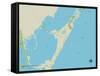 Political Map of North Key Largo, FL-null-Framed Stretched Canvas