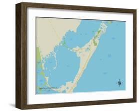Political Map of North Key Largo, FL-null-Framed Art Print