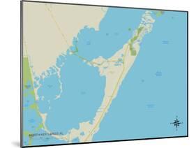 Political Map of North Key Largo, FL-null-Mounted Art Print